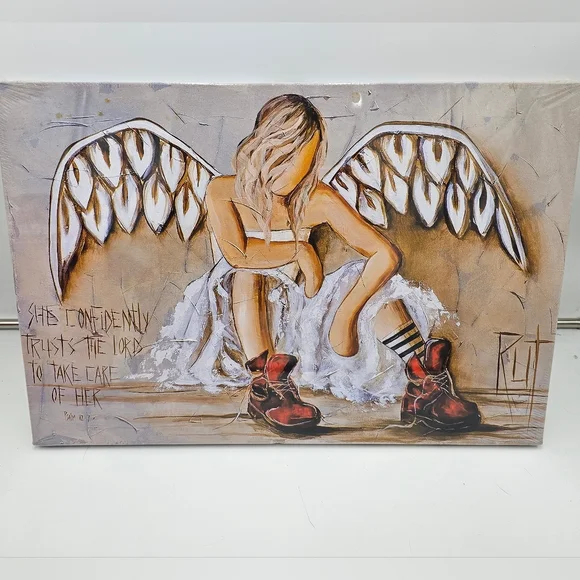 Print Canvas Angel in Boots She Confidently Trusts the Lord to Take Care of Her - Picture 1 of 2